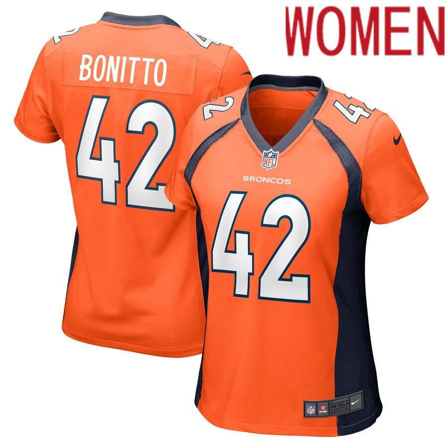Women Denver Broncos #42 Nik Bonitto Nike Orange Game Player NFL Jersey